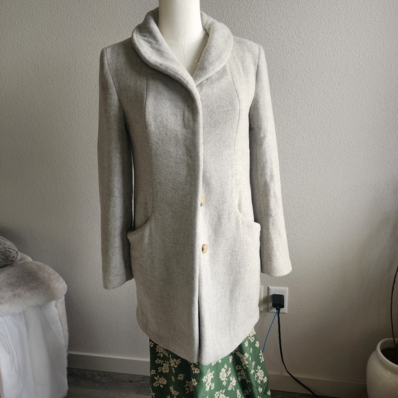 Wilfred Light Gray Cocoon Wool Coat - Picture 12 of 12